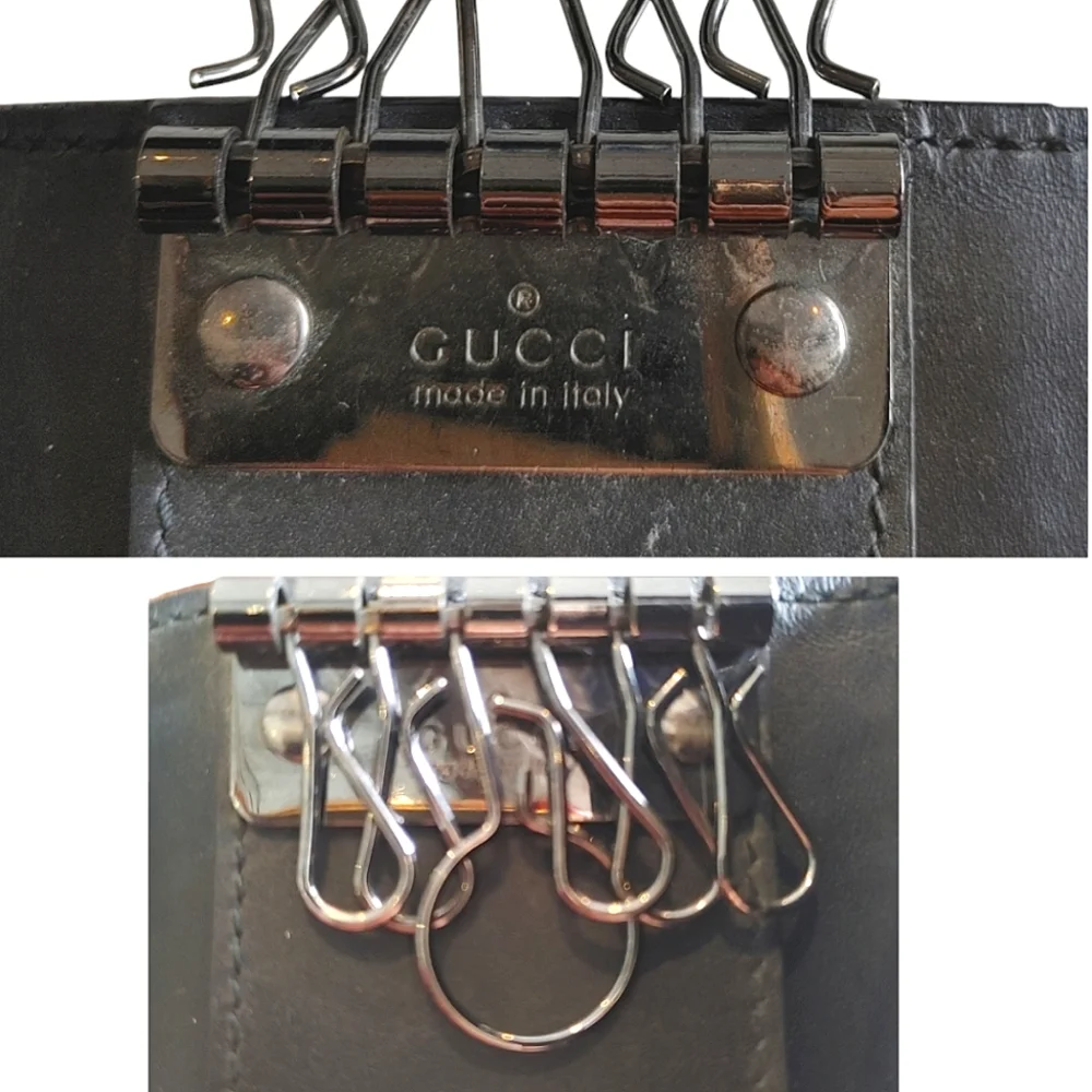 Gucci Guccisimi Black Leather Keycles Card Holder - Picture 7 of 16